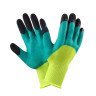 Перчатки салатовые с черными пальцами (пена/резина), пара (#2)