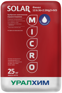 Удобрение SOLAR Финал 12-6-36+2.5Mg+МЭ