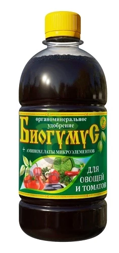 Удобрение Сила жизни Биогумус для овощей и томатов, 0,5 л