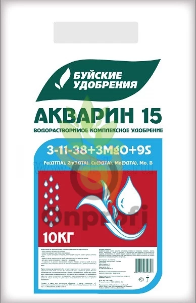 Удобрение Буйское Акварин №15 (3:11:38+3Mg+9S), 0,5кг (фасовка)
