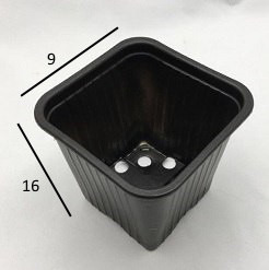 Горшок для рассады КВ9М 90*90*100мм, 1,1мкр черный, 0,5л (10шт)