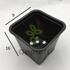 Горшок для рассады КВ9М 90*90*100мм, 1,1мкр черный, 0,5л (10шт)