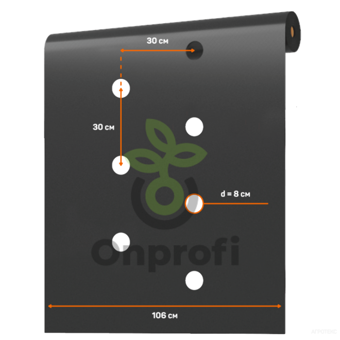 Агроволокно Агротекс Бело-Черный 80 двухслойный перфорированный,