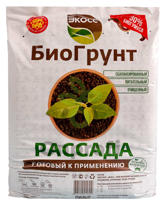 Биогрунт Рассада ЭКОСС, 30л